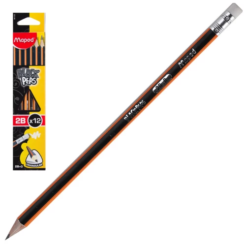 Bleistift mit Radiergummi MAPED 2B