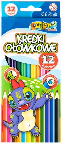 Kolmnurksed pliiatsid - Dino (12 värvi)