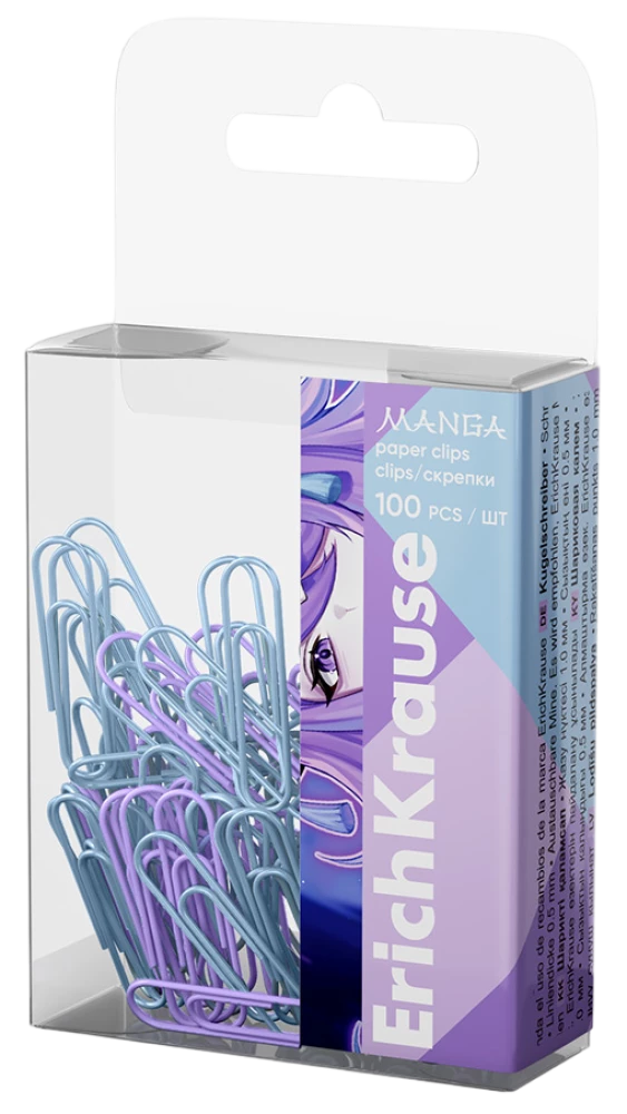 Metal paper clips with vinyl coating: Manga, 28mm (assorted)