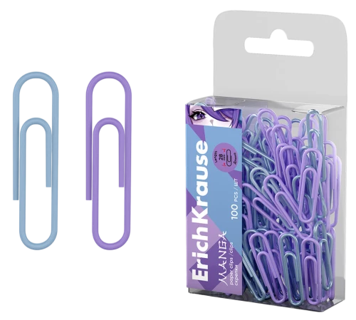 Metal paper clips with vinyl coating: Manga, 28mm (assorted)