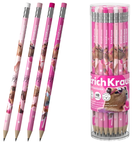 Pencil with Eraser - CapyBarbara, HB (assorted)