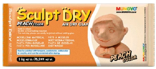 MUNGYO Sculpt Dry modelēšanas māls (plastika, masa), 500 g, ķermeņa krāsā