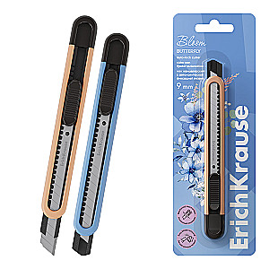 ErichKrause Butterfly Pastel Bloom Utility Knife, with automatic blade locking system, 9 mm, assorted