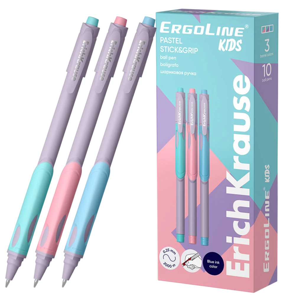 Ballpoint Pen - Kids Stick&Grip Pastel, 0.5mm (blue)