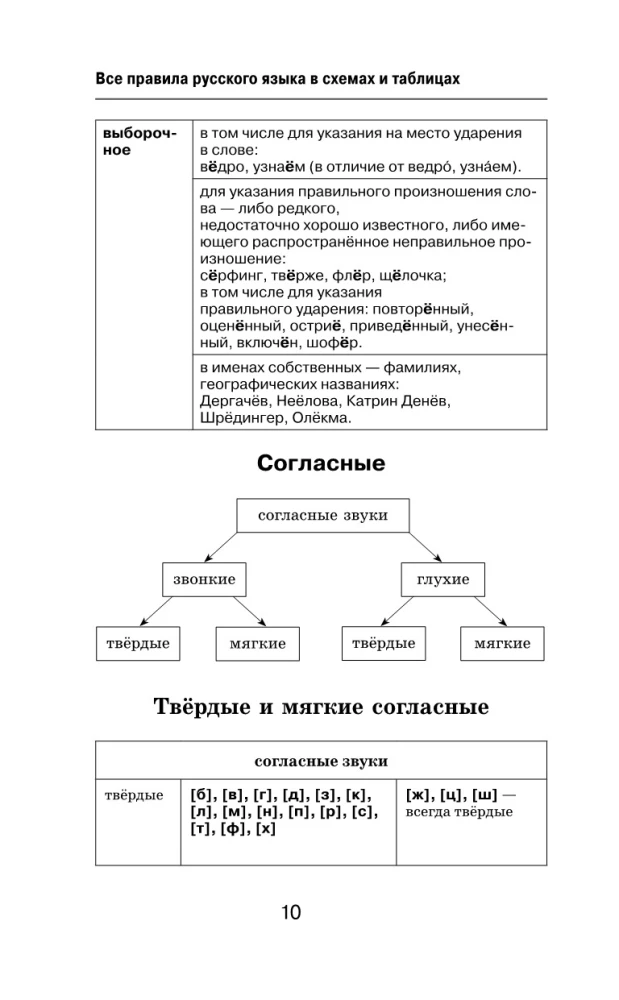 All the Rules of the Russian Language in Diagrams and Tables