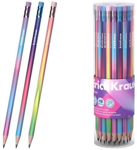 Kohvi grafiitpliiats ErichKrause Galaxy, kolmekandiline, kustutusega, HB, valikus