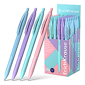 Ручка шариковая автоматическая ErichKrause R-301 Matic Pastel 0.7, цвет чернил синий, в ассортименте