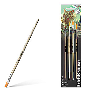 ErichKrause Big City Cats Pinsel für Aquarell und Gouache, synthetisch, 4 Stück