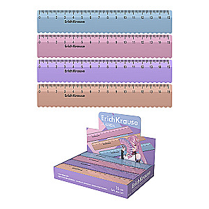 Lineal mit welligem Rand aus Kunststoff ErichKrause Manga, 15cm, Assortiment