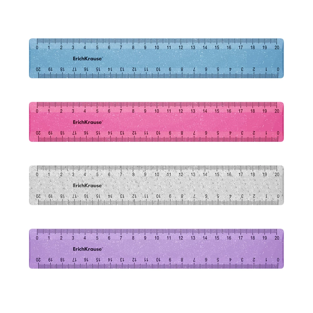 Linial aus Kunststoff ErichKrause Glitter, 20cm, assortiert