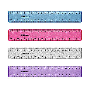 Linial aus Kunststoff ErichKrause Glitter, 20cm, assortiert
