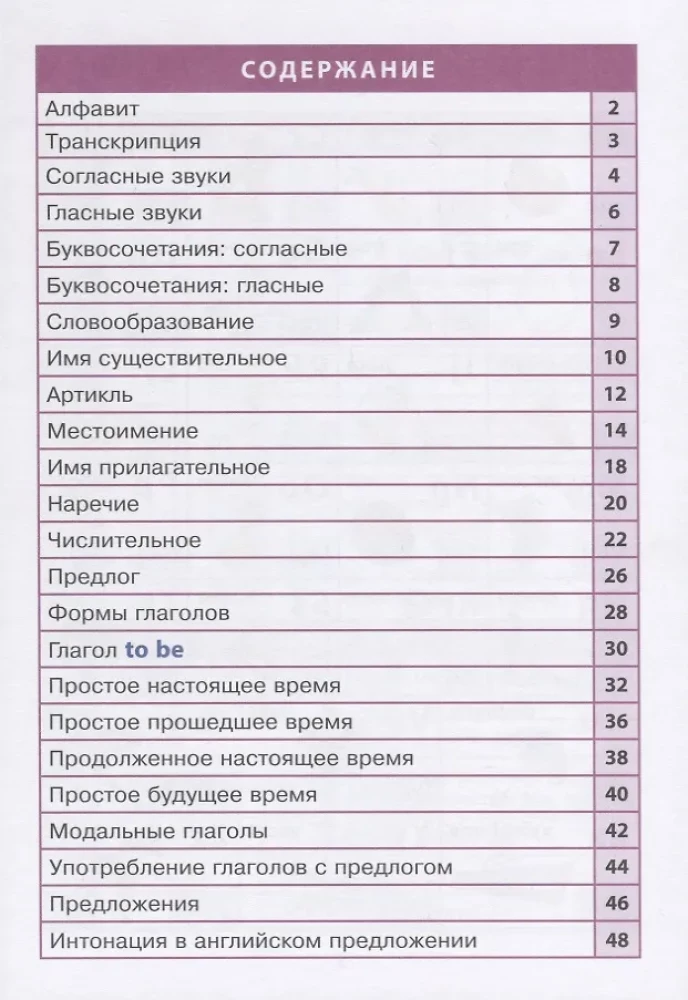 English Language. Grades 1-4. Reference Book in Tables